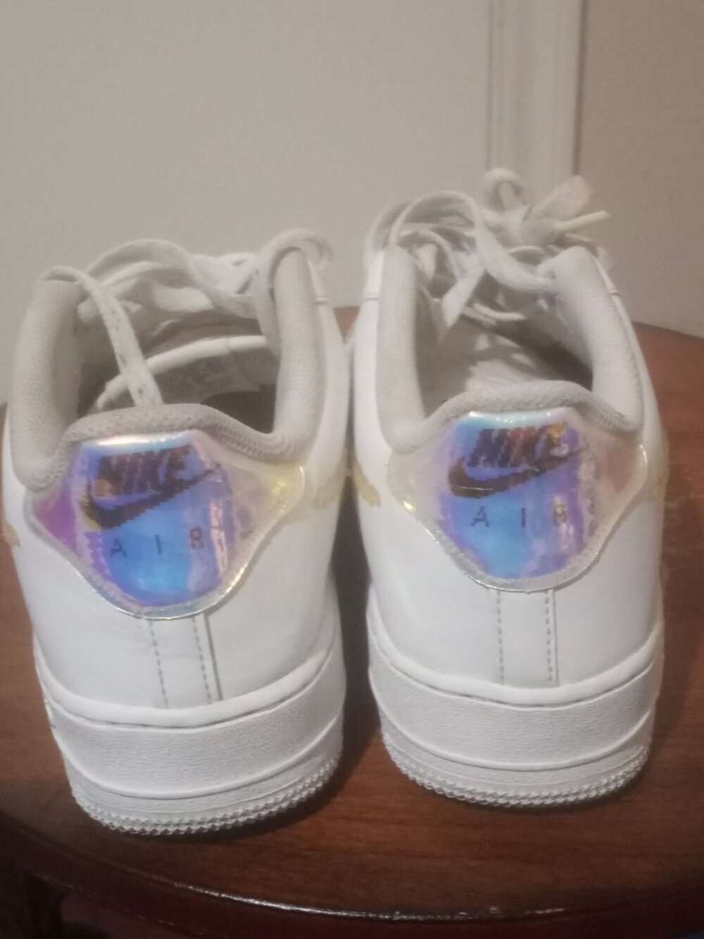 Nike Air Force GS White Leather Digital Swoosh Youth Sneakers CW1577-100 Size 7Y - Picture 10 of 14